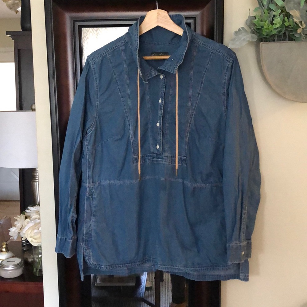 Eddie Bauer Denim Button-up Pullover